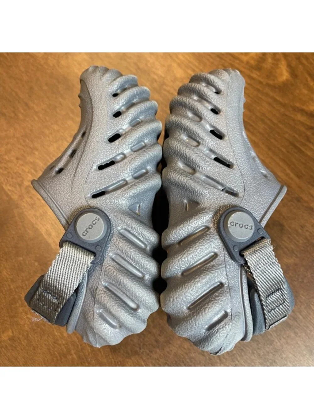Crocs‎ Echo Clog Toddler Boys Size 5 Construction Truck Jibbitz Gray Waterproof